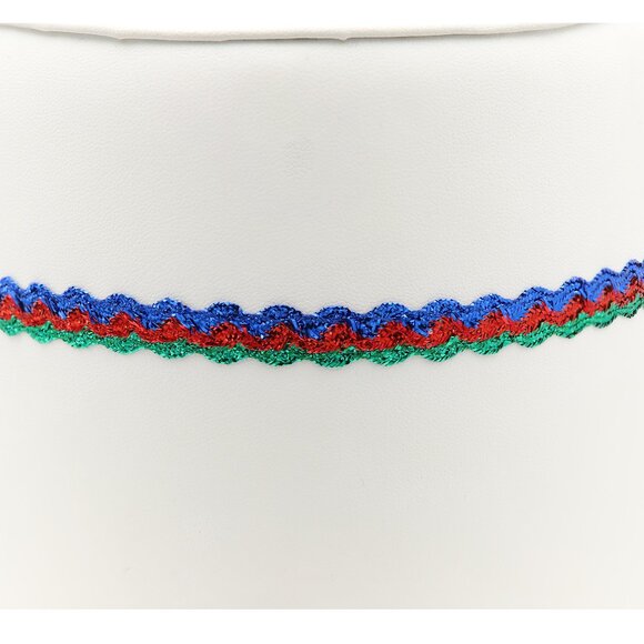 Multi Color Choker Adjustable Length Fancy red blue green Trim chokers (#77) - Picture 3 of 8
